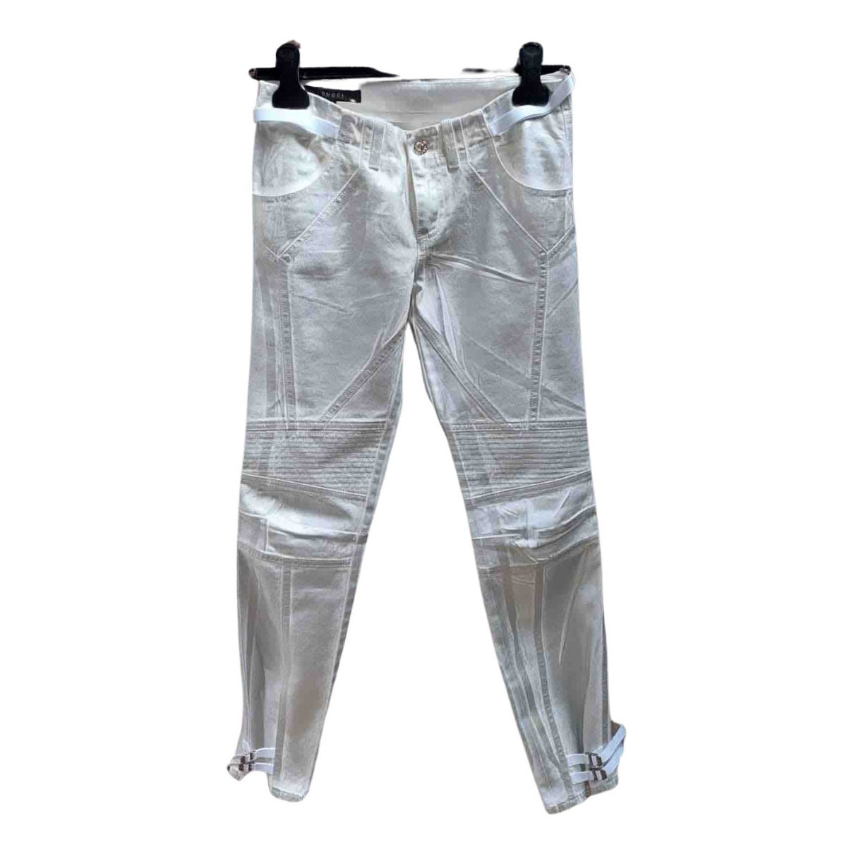 Straight pants Gucci Silver size 40 IT 